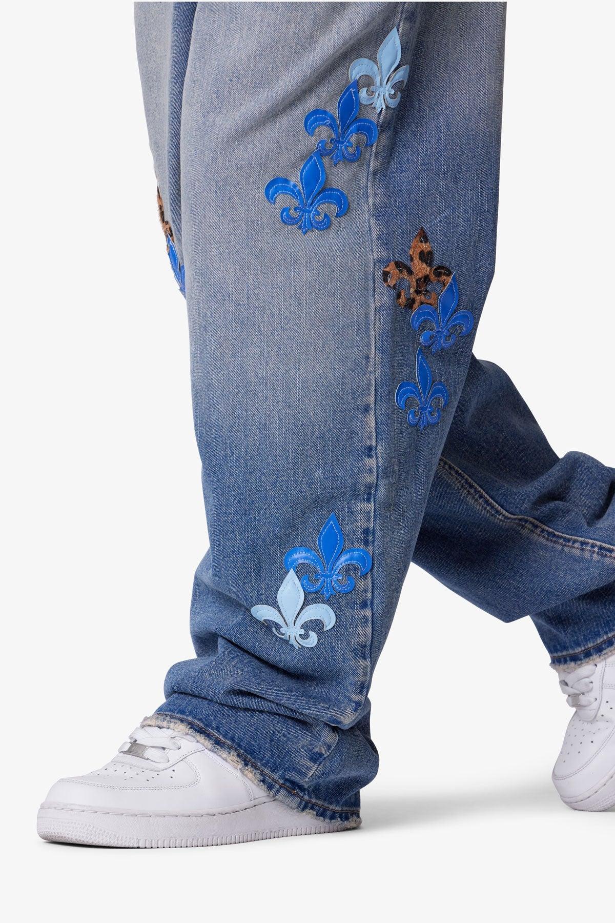 Ultra Baggy Fleur Denim - Blue Product Image