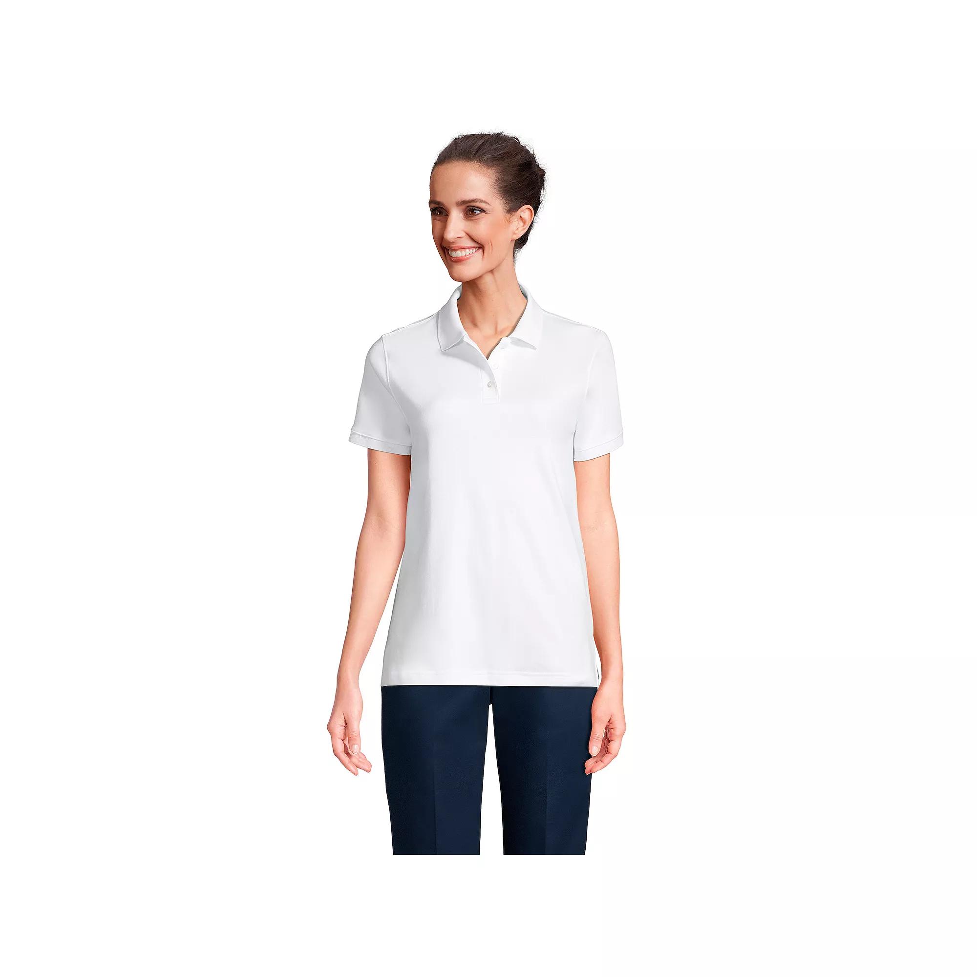 Women's Lands' End School Uniform Classic Short Sleeve Interlock Polo Top,  Product Image