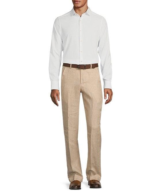 Murano Big & Tall Baird McNutt Linen Zac Classic Fit Flat Front Suit Separates Pants Product Image