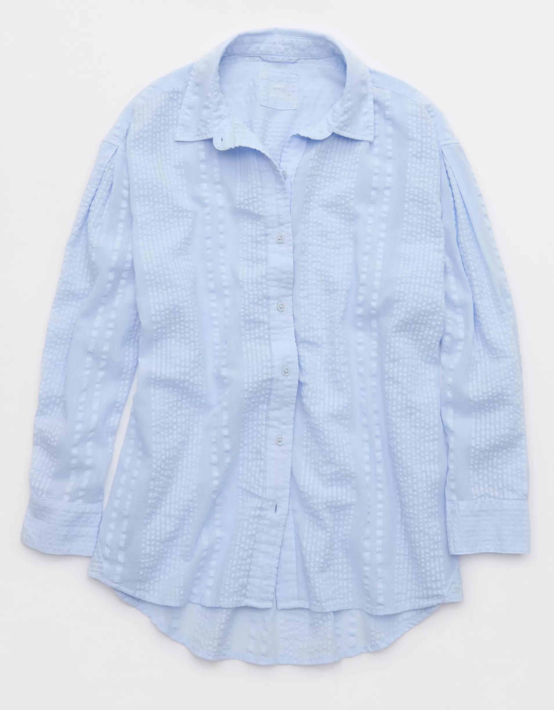 Aerie Seersucker Coverup Shirt Product Image