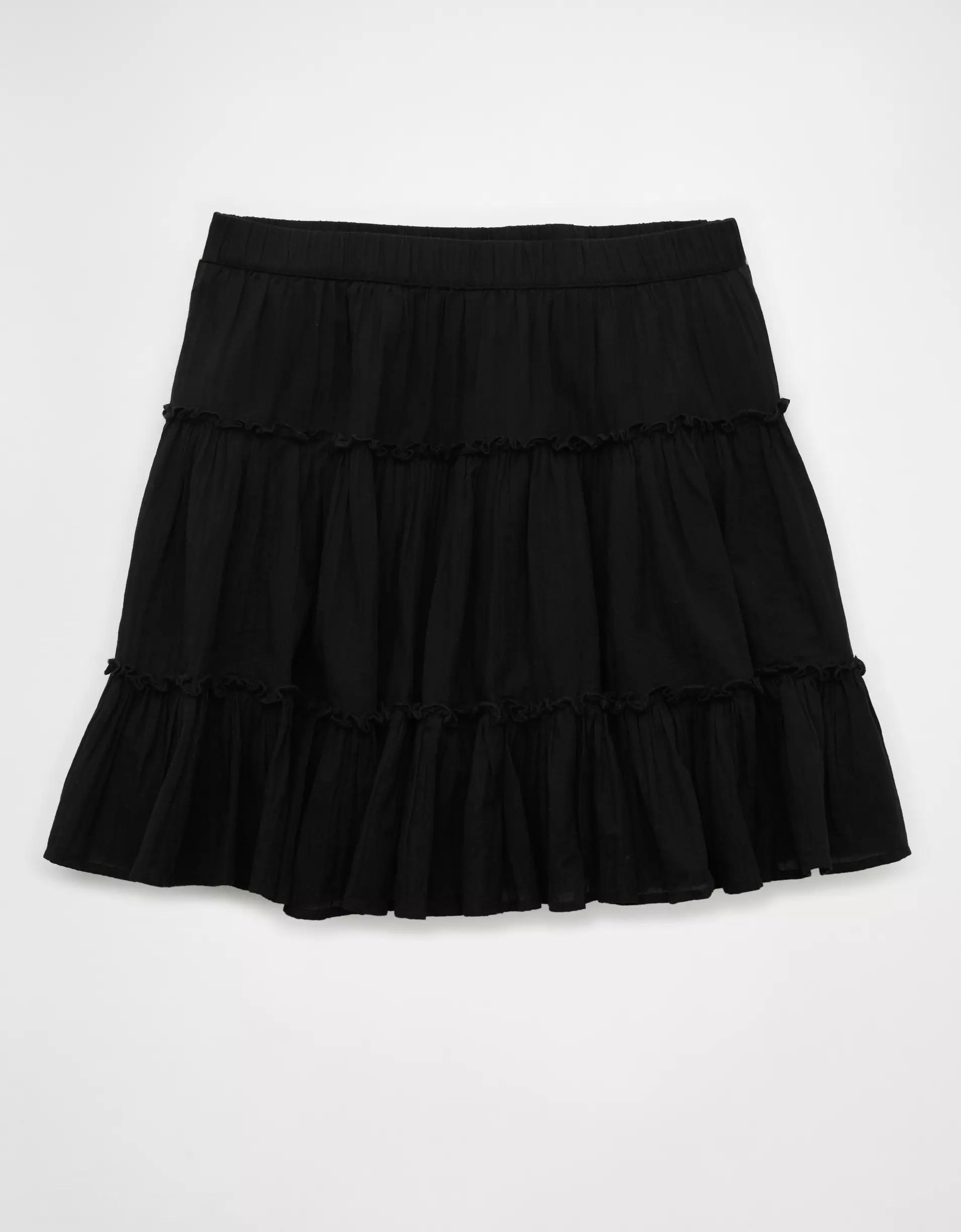 AE High-Waisted Tiered Mini Skirt Product Image