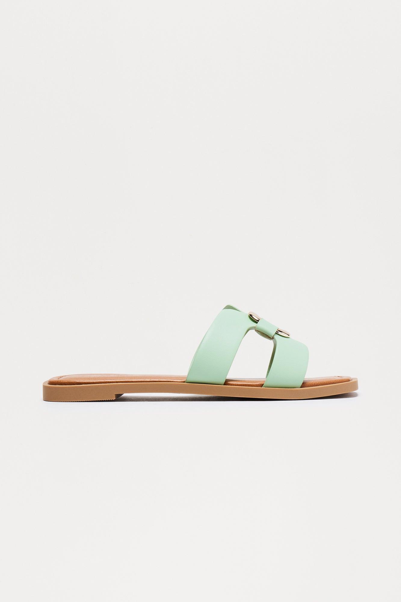 Jeanine Flat Sandals - Mint Product Image