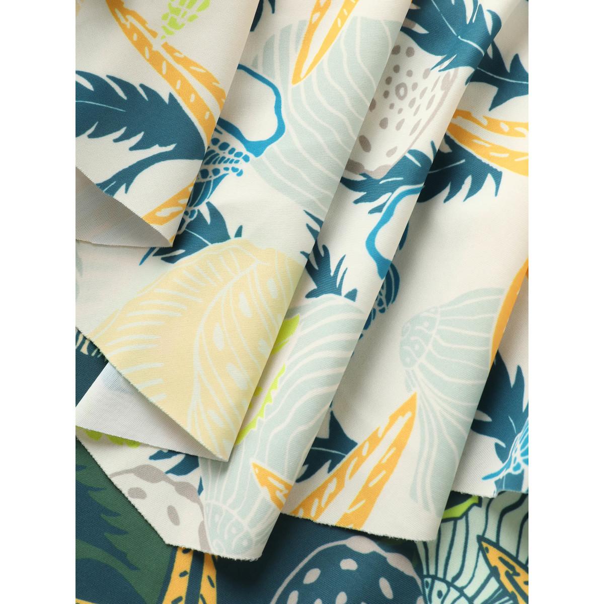 Plus Size Marine Elements Tiered Ruffles One Piece Swimsuit Women's Swimwear Beige Beach Gathered Curve Bathing Suits High stretch One Pieces BloomChic 18-20/2X Product Image