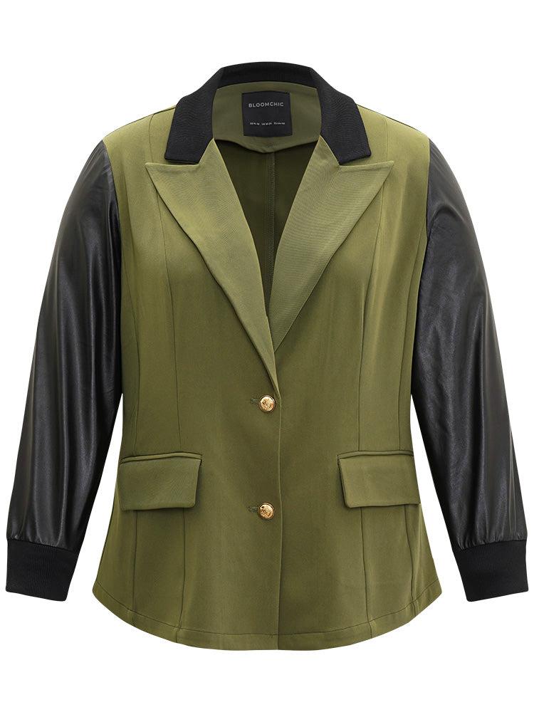 Contrast Flap Pocket Button Fly Coat Female Product Image