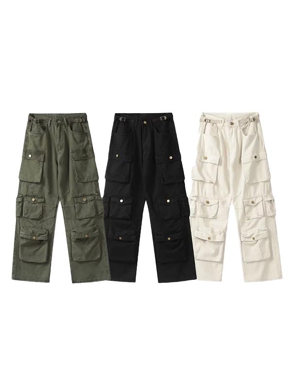 Multi Pockets Vintage Baggy Cargo Jeans Product Image