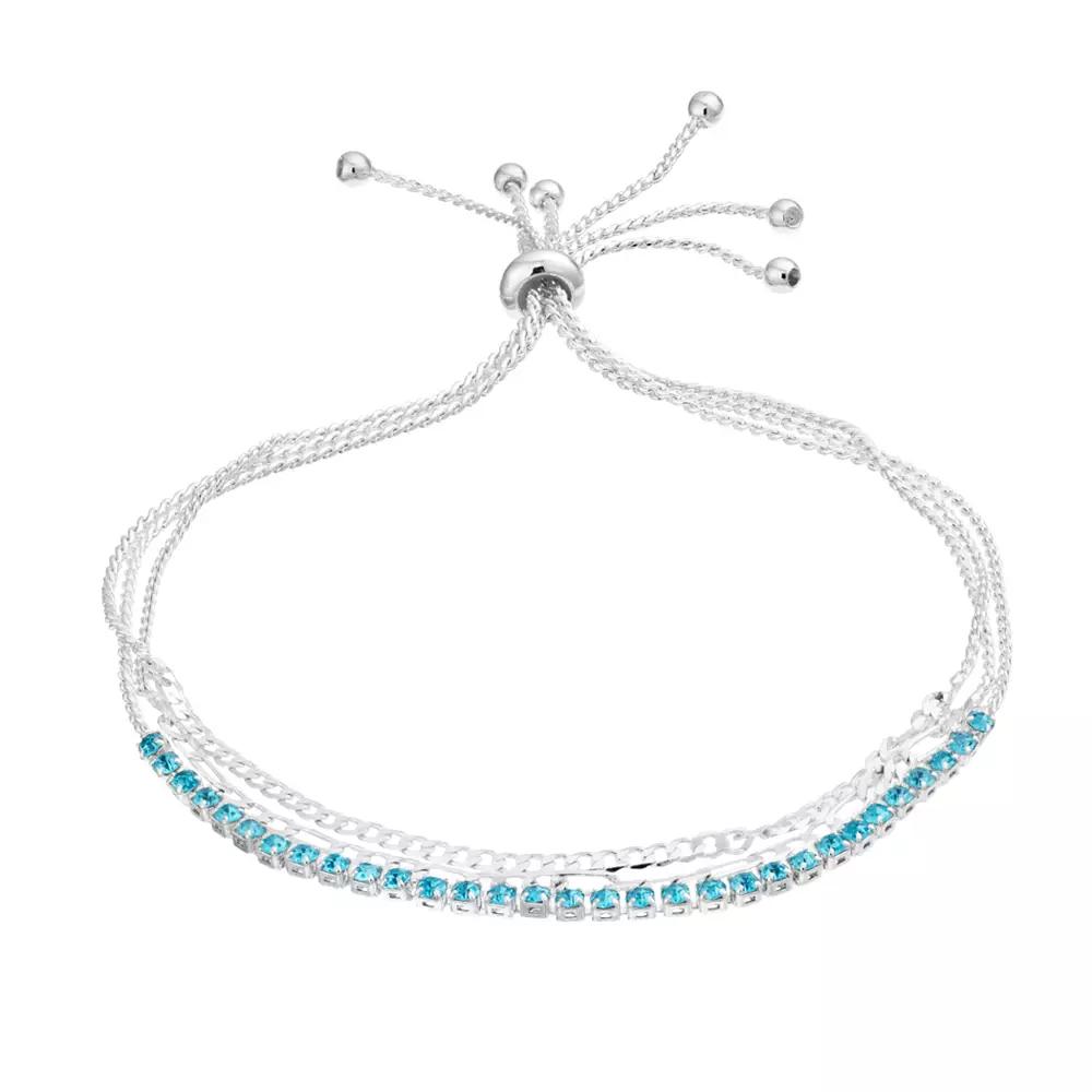 City Luxe Crystal Simulated Birthstone Multi-Strand Adjustable Chain Bracelet, Women's, Gold Tone December Product Image