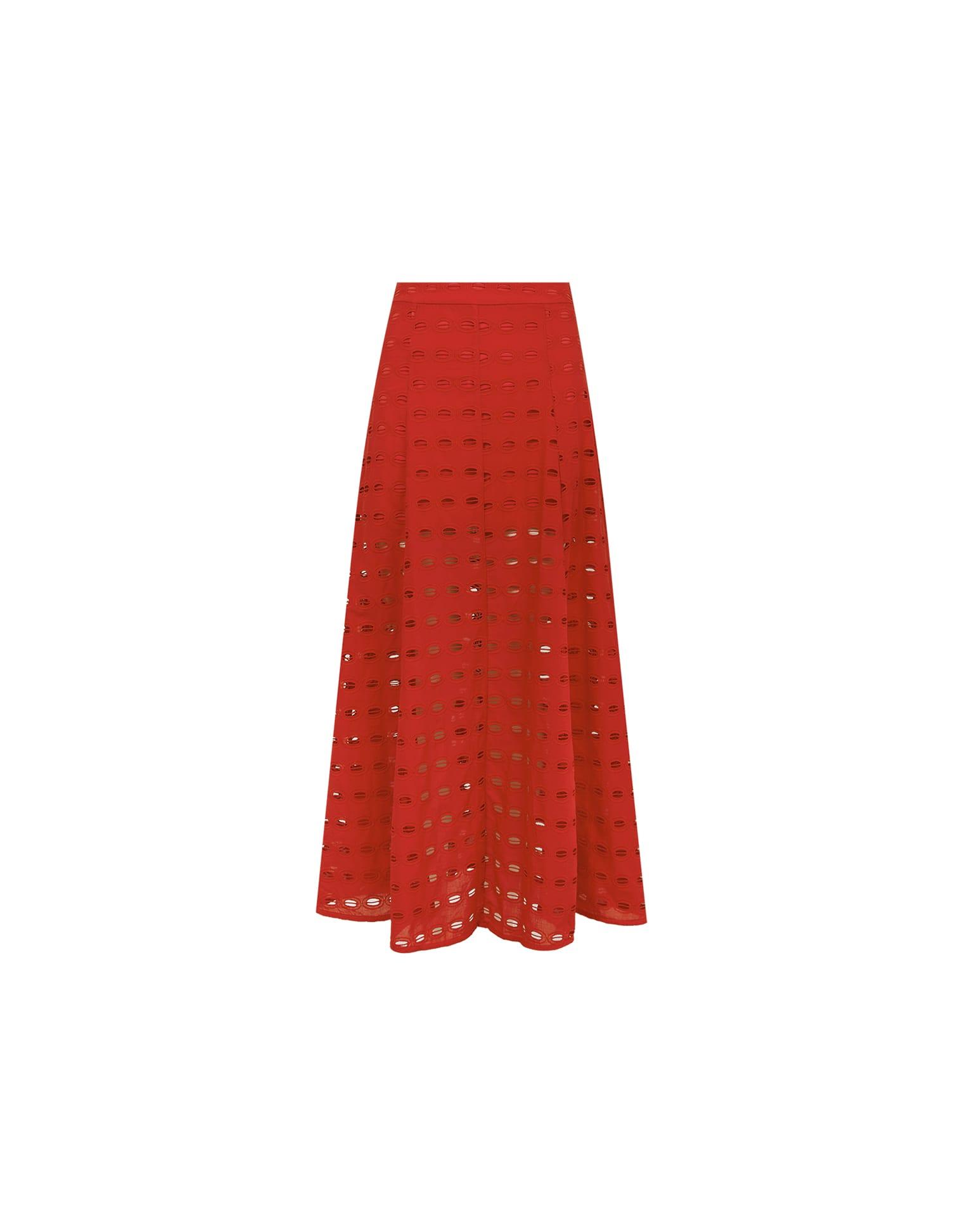 Eyelet Bea Maxi Skirt - Ruby Product Image