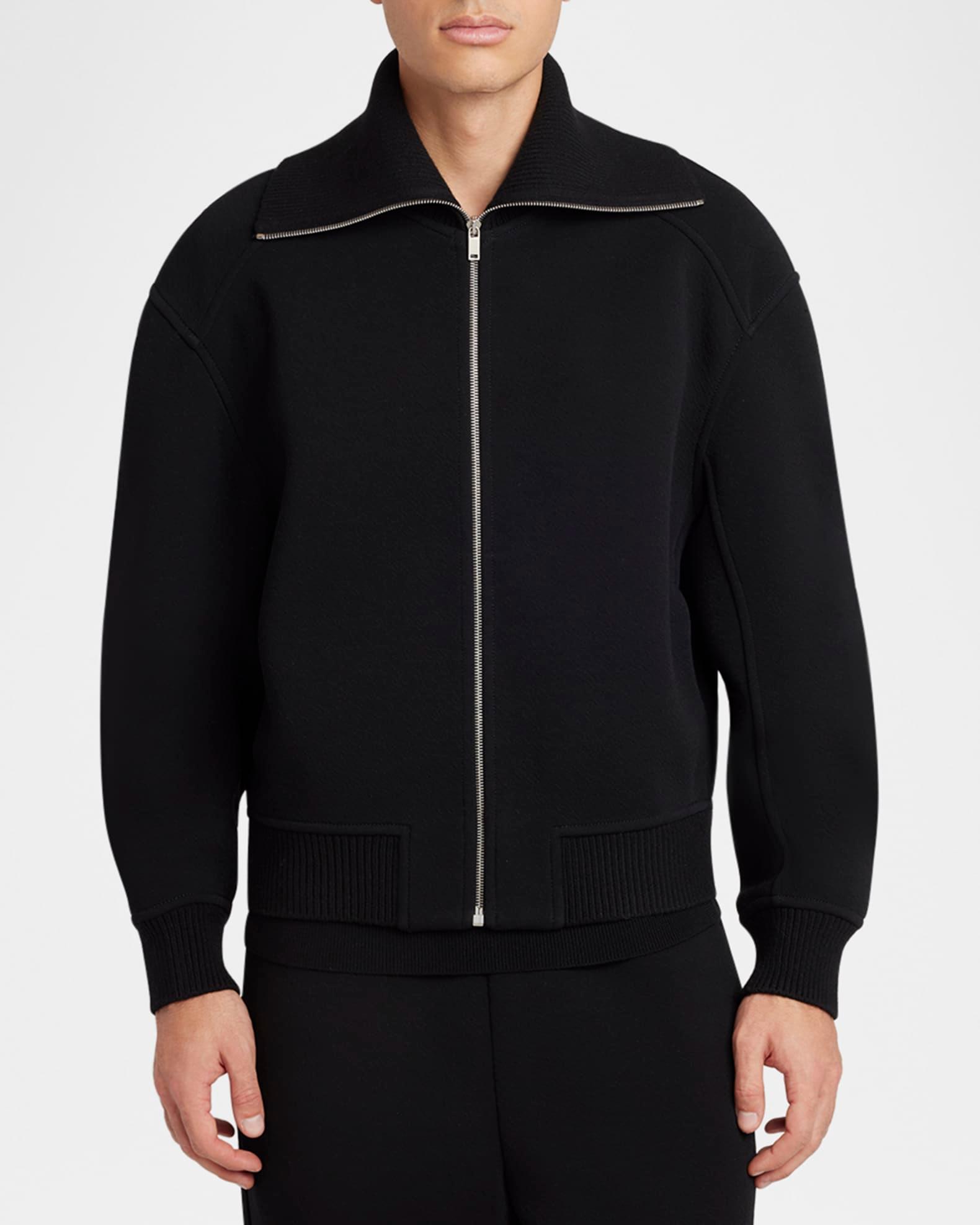 Men's Ribbed-Collar Full-Zip Sweatshirt Product Image