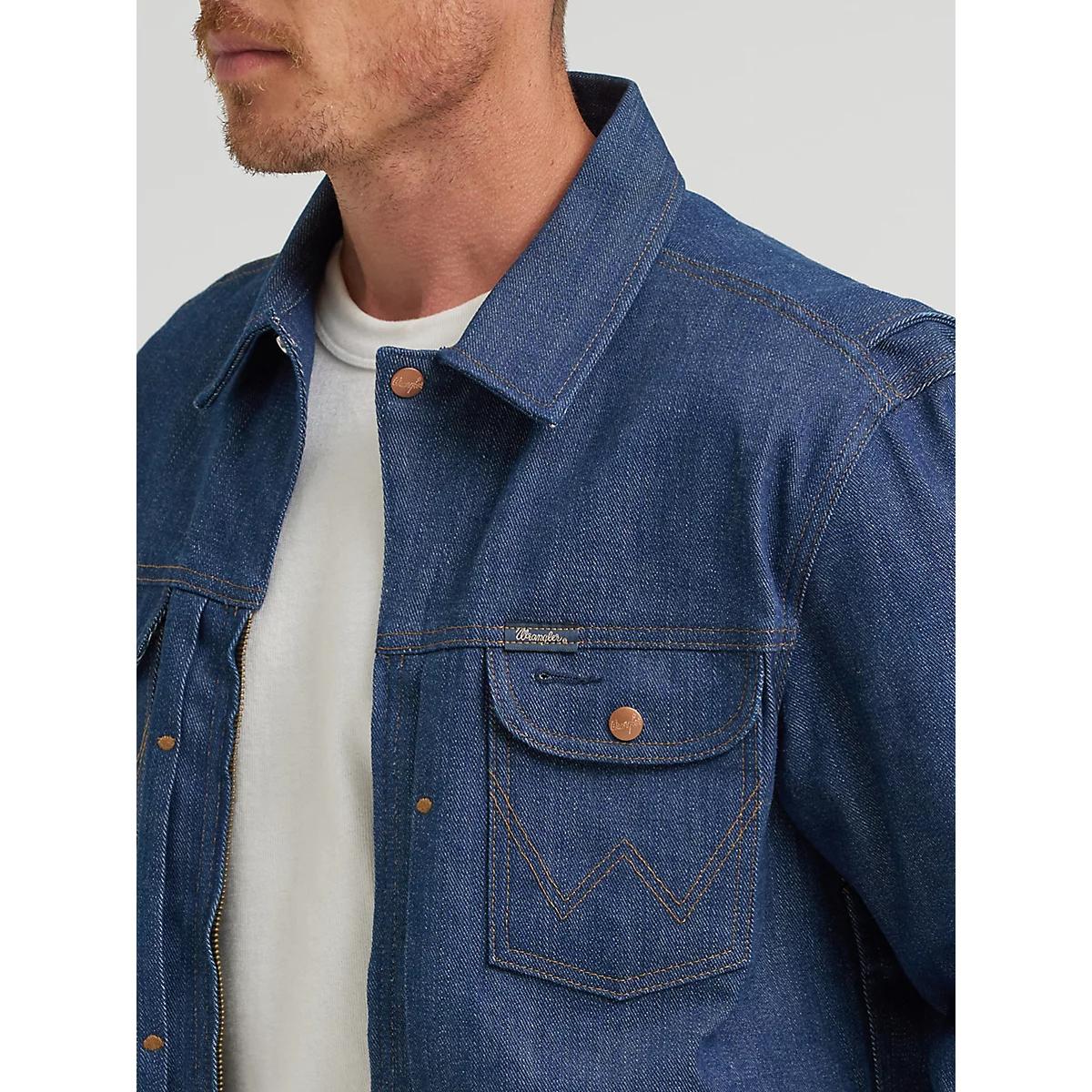 Men's Raw Japanese Selvedge Denim Jacket in Raw Indigo Product Image