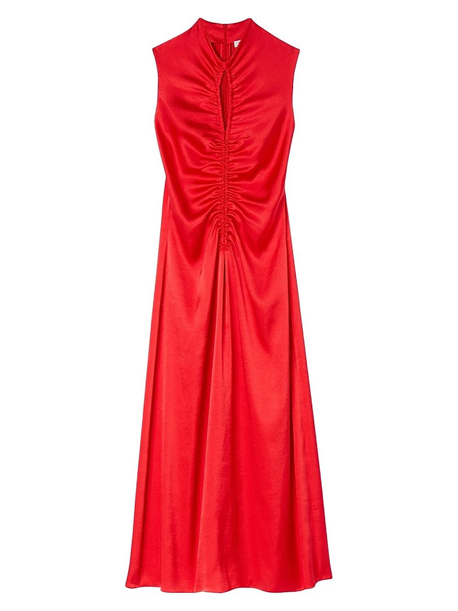 Womens Draped Satin Effect Dress Product Image