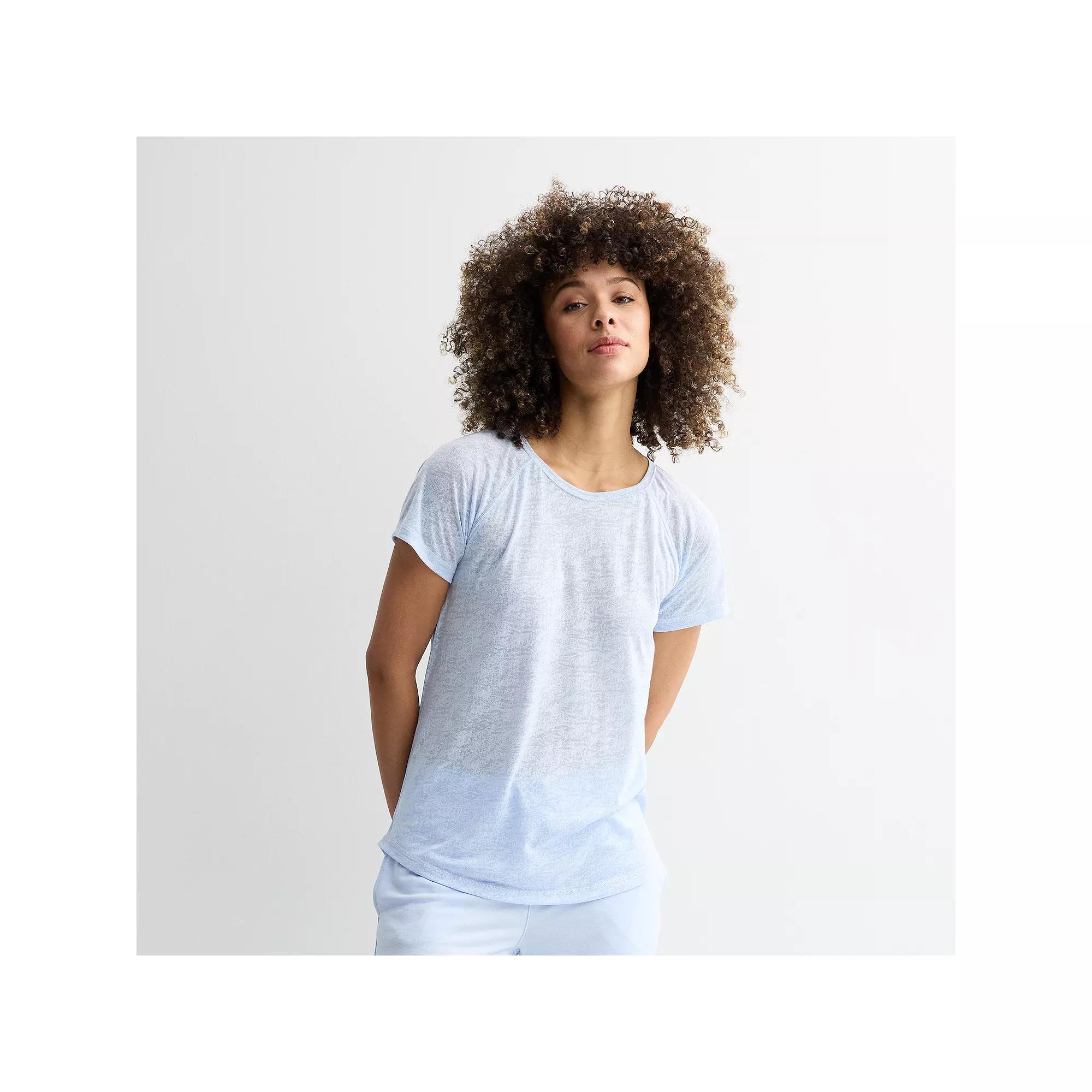 Petite Tek Gear® Core Raglan Tee, Women's, Size: Large Petite, Baron Burnout Product Image