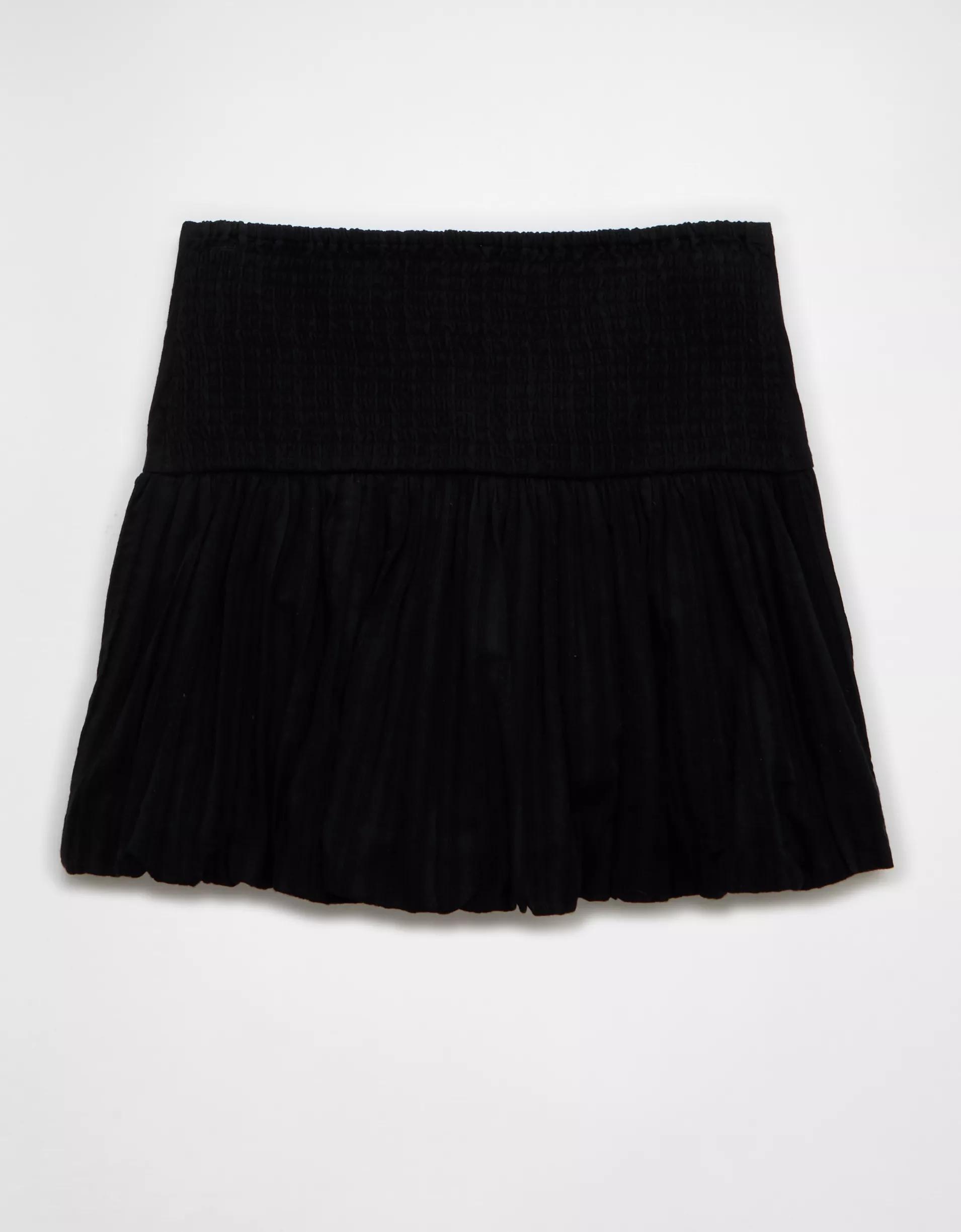 AE High-Waisted Smocked Bubble Skirt Product Image