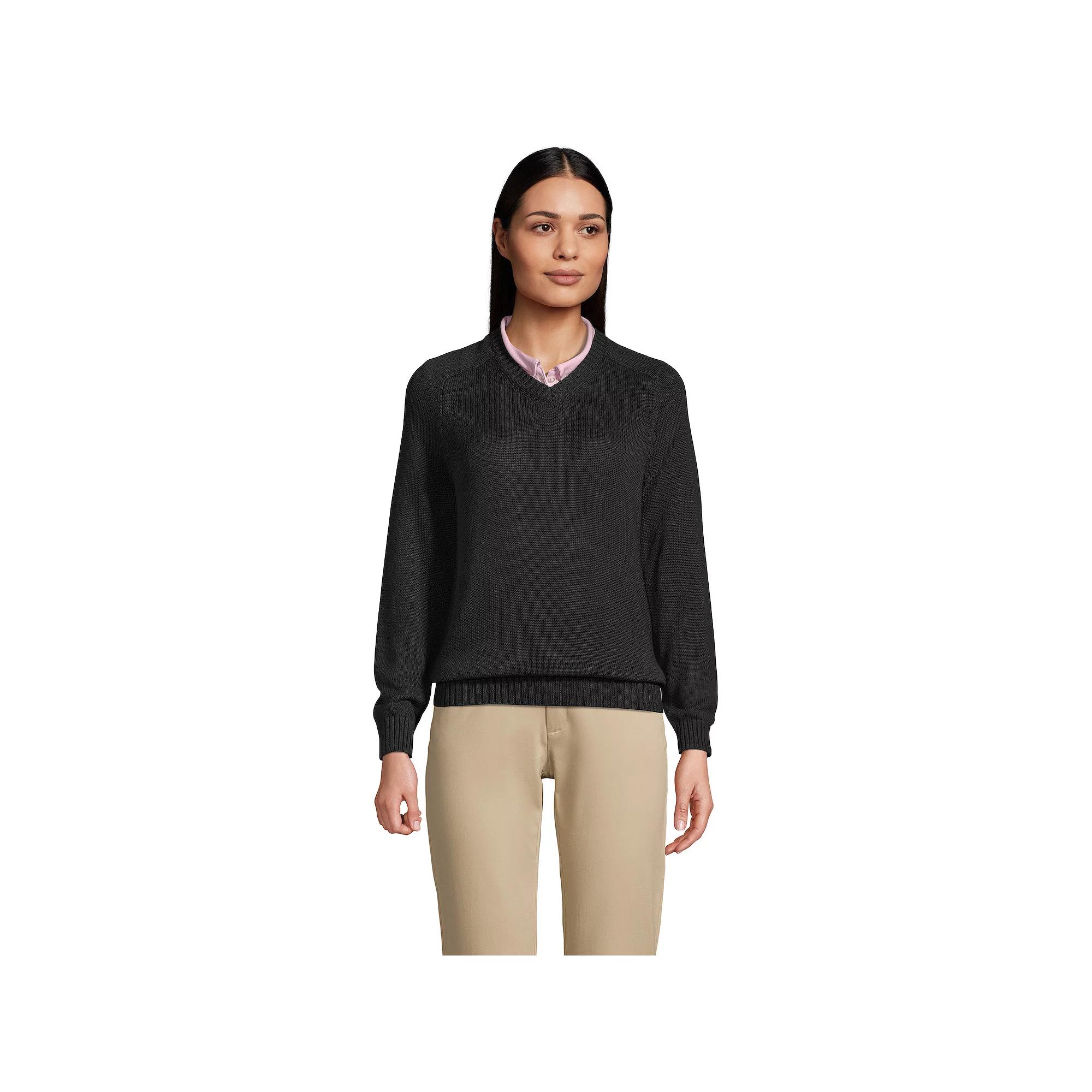 Women's Lands' End Cotton Modal V-Neck Sweater,  Product Image