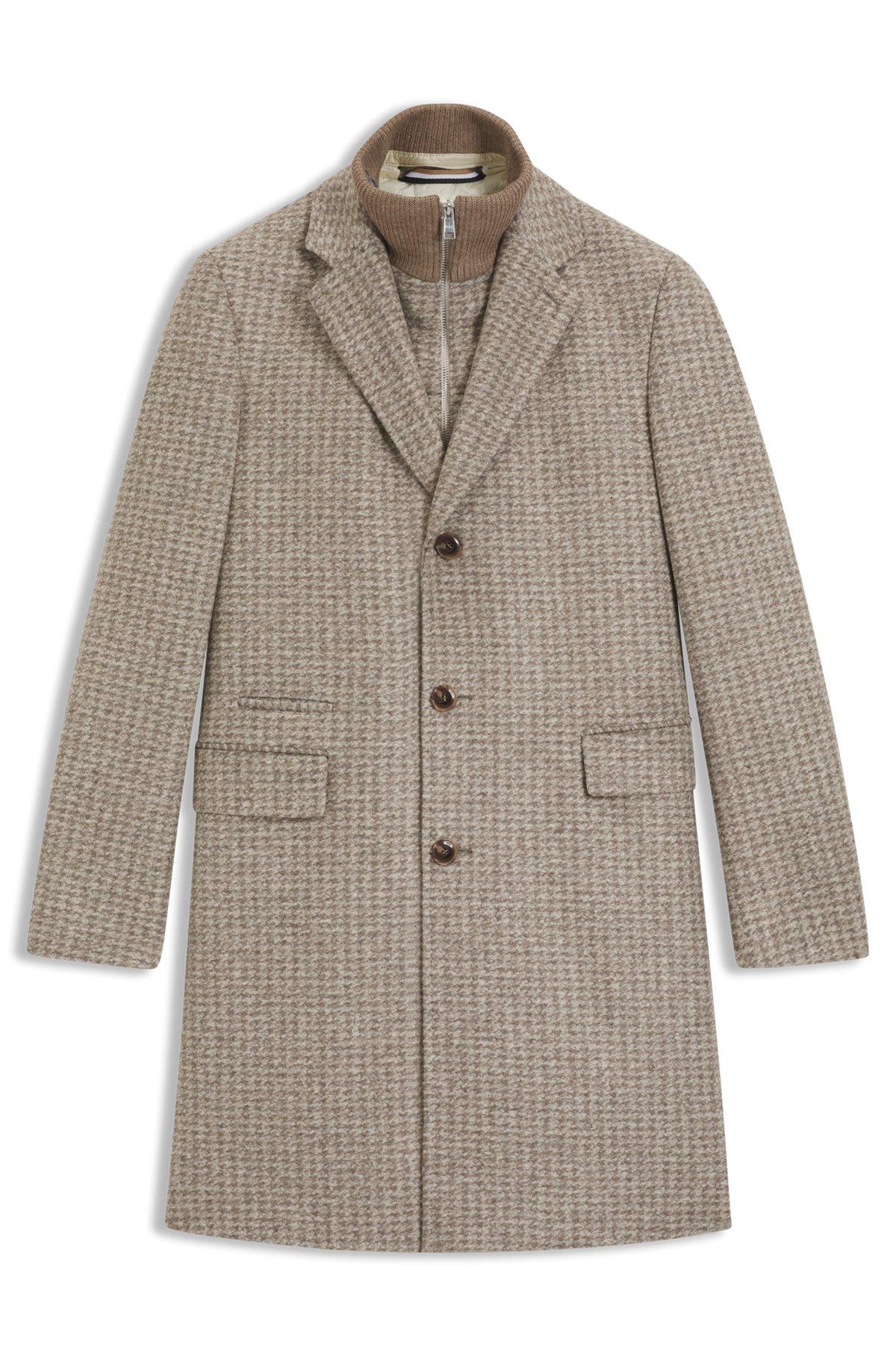 Slim-fit coat with detachable inner Product Image