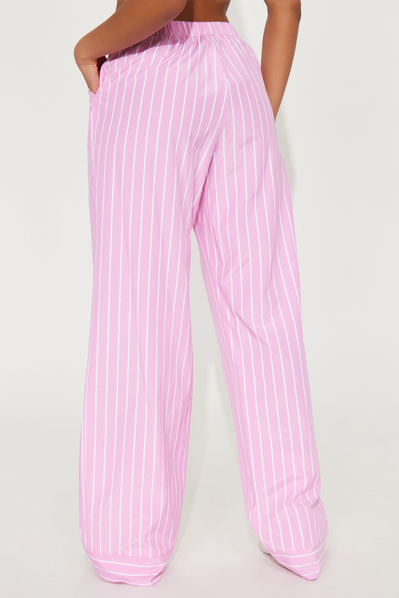 Daria Striped Trouser Pant - Pink Product Image