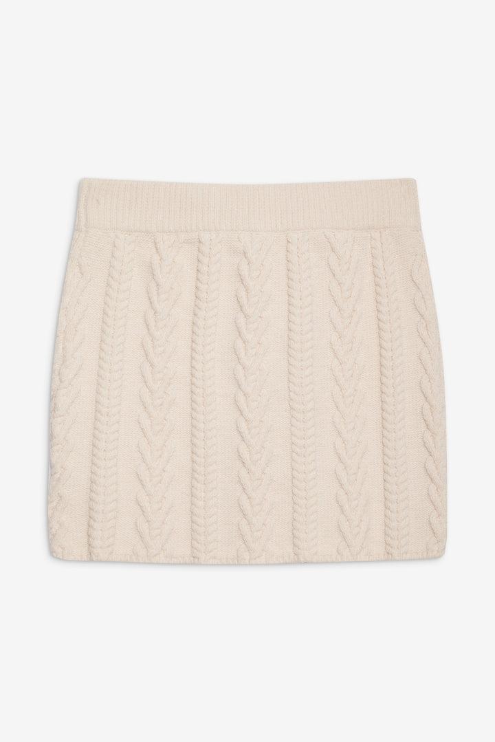 Martina Knit Mini Skirt — White Product Image
