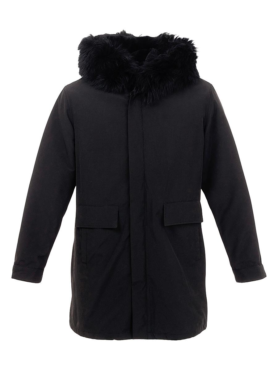 Mens Parka With Shearling Lamb Hood Trim Product Image