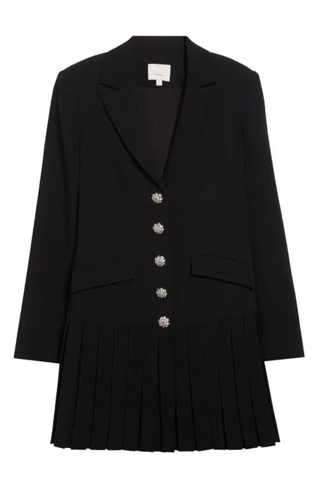 CINQ À SEPT Saule Pleated Blazer Dress In Black Product Image