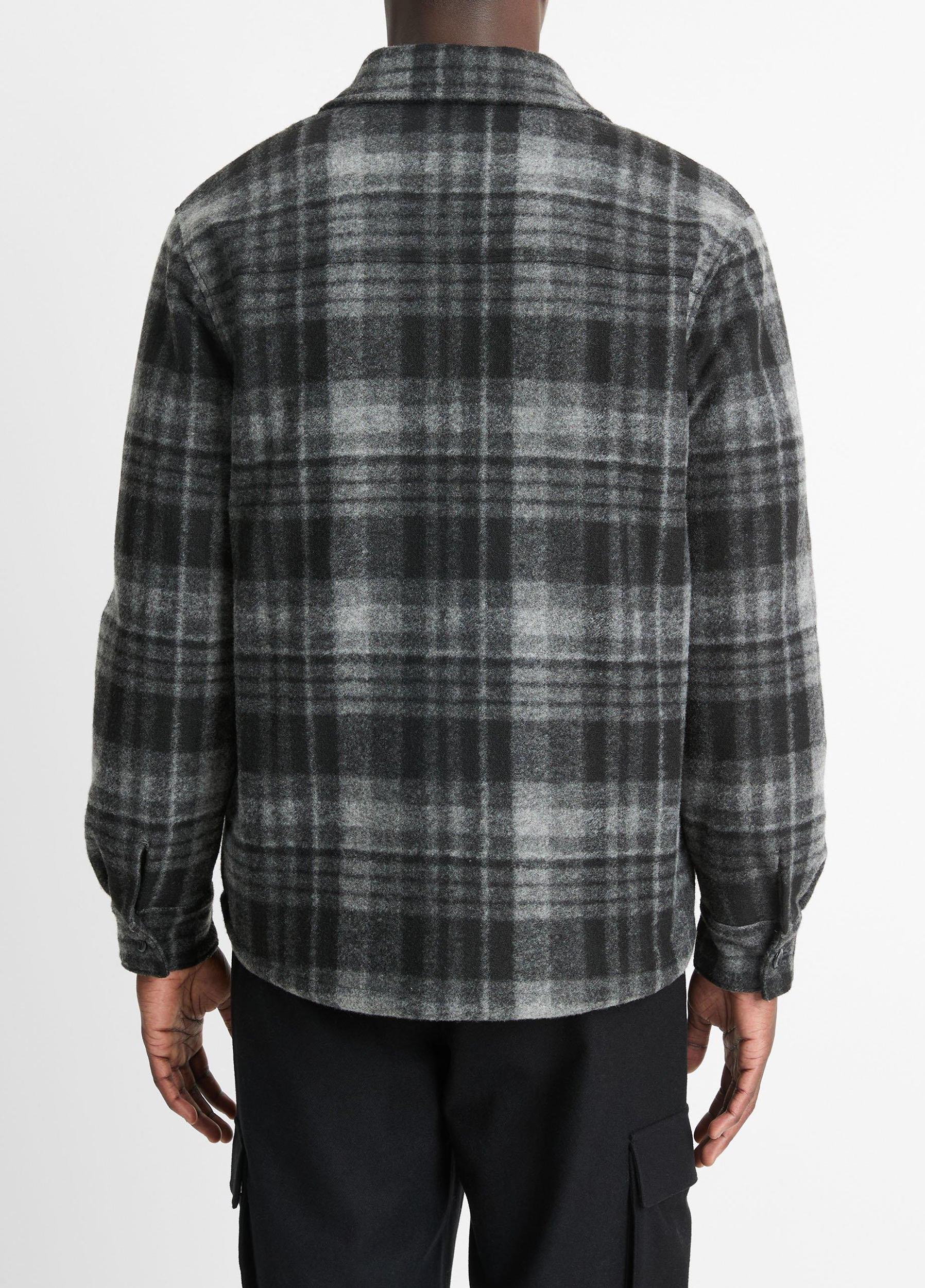 Sherpa-Lined Plaid Shirt Jacket Product Image