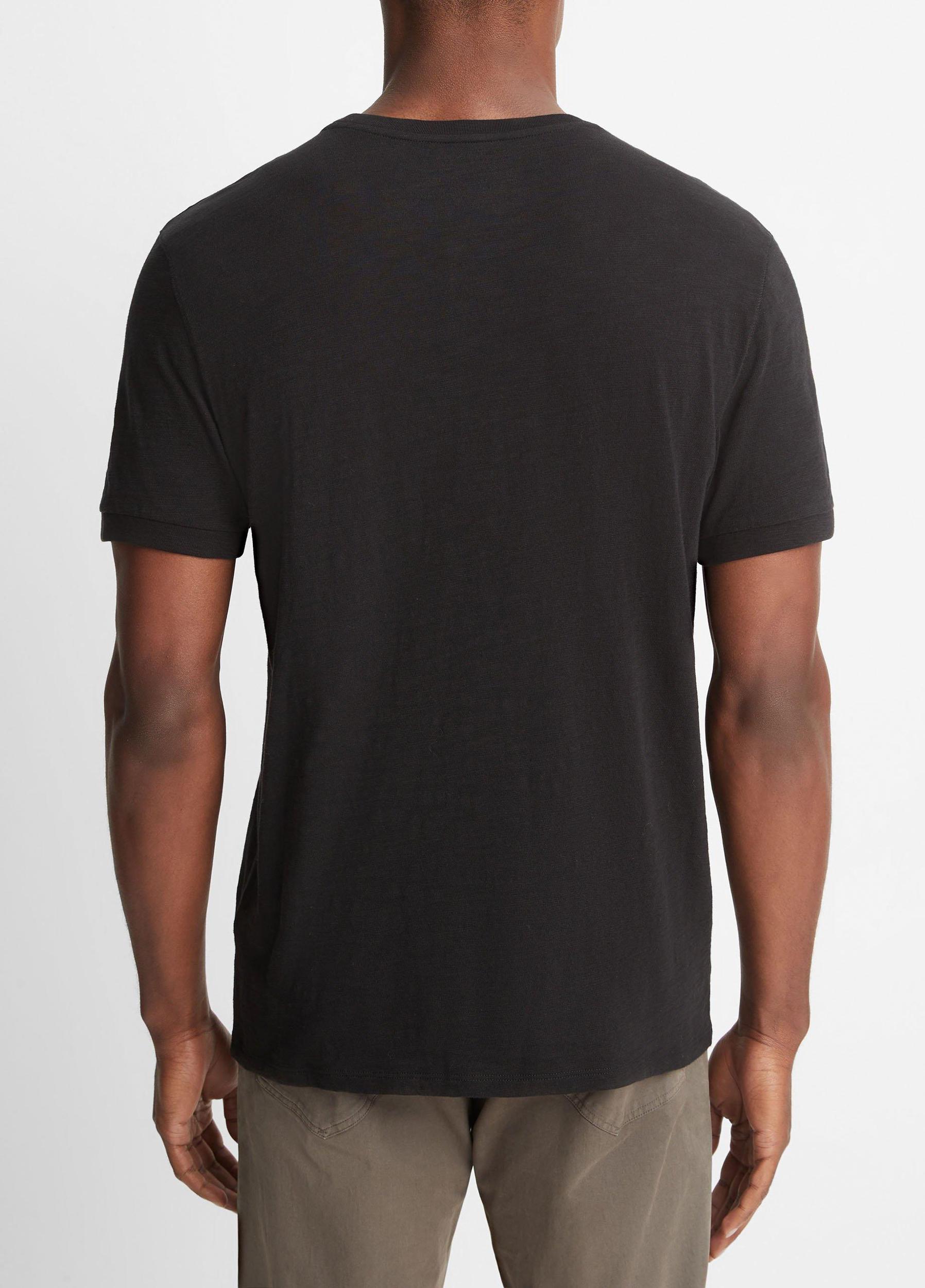 Slub Cotton Short Sleeve Henley Product Image
