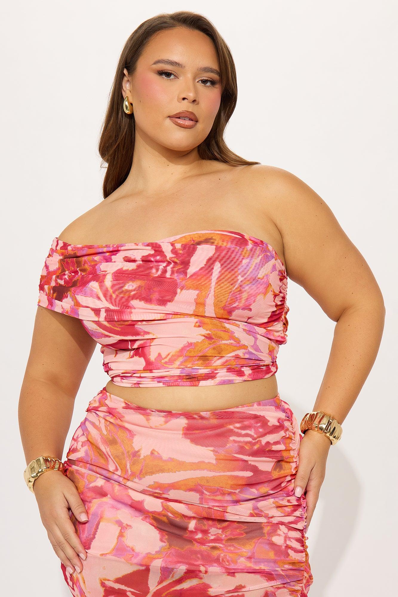 In Full Blossom Maxi Skirt Set - Pink/combo Product Image