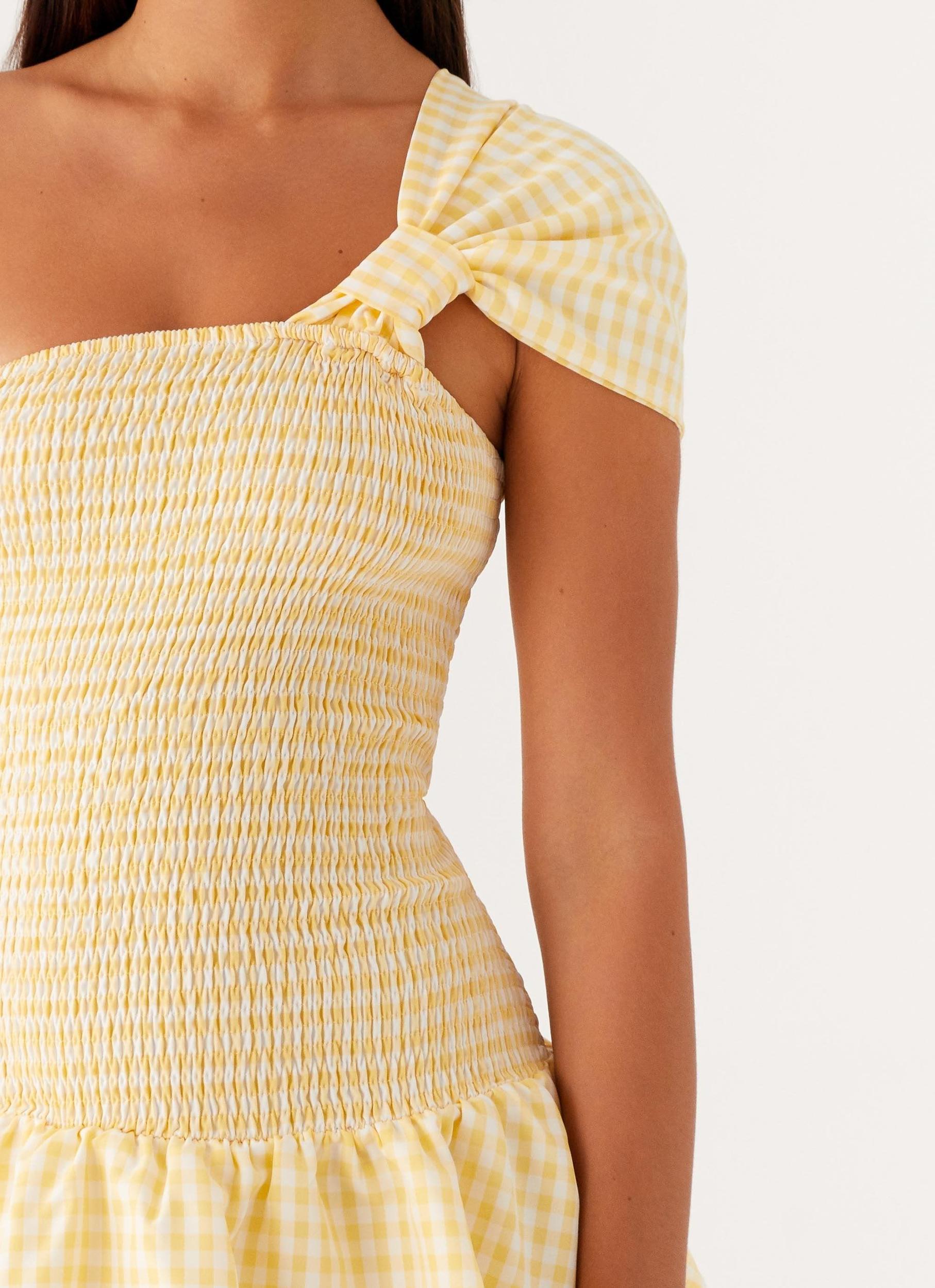 Brandy Mini Dress - Yellow Gingham Product Image