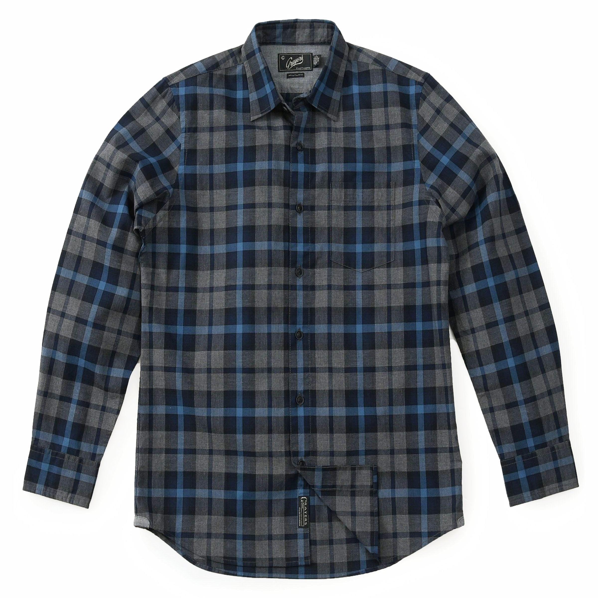 Heath Heather Poplin Shirt - Gray Navy Blue (Final Sale)* Product Image