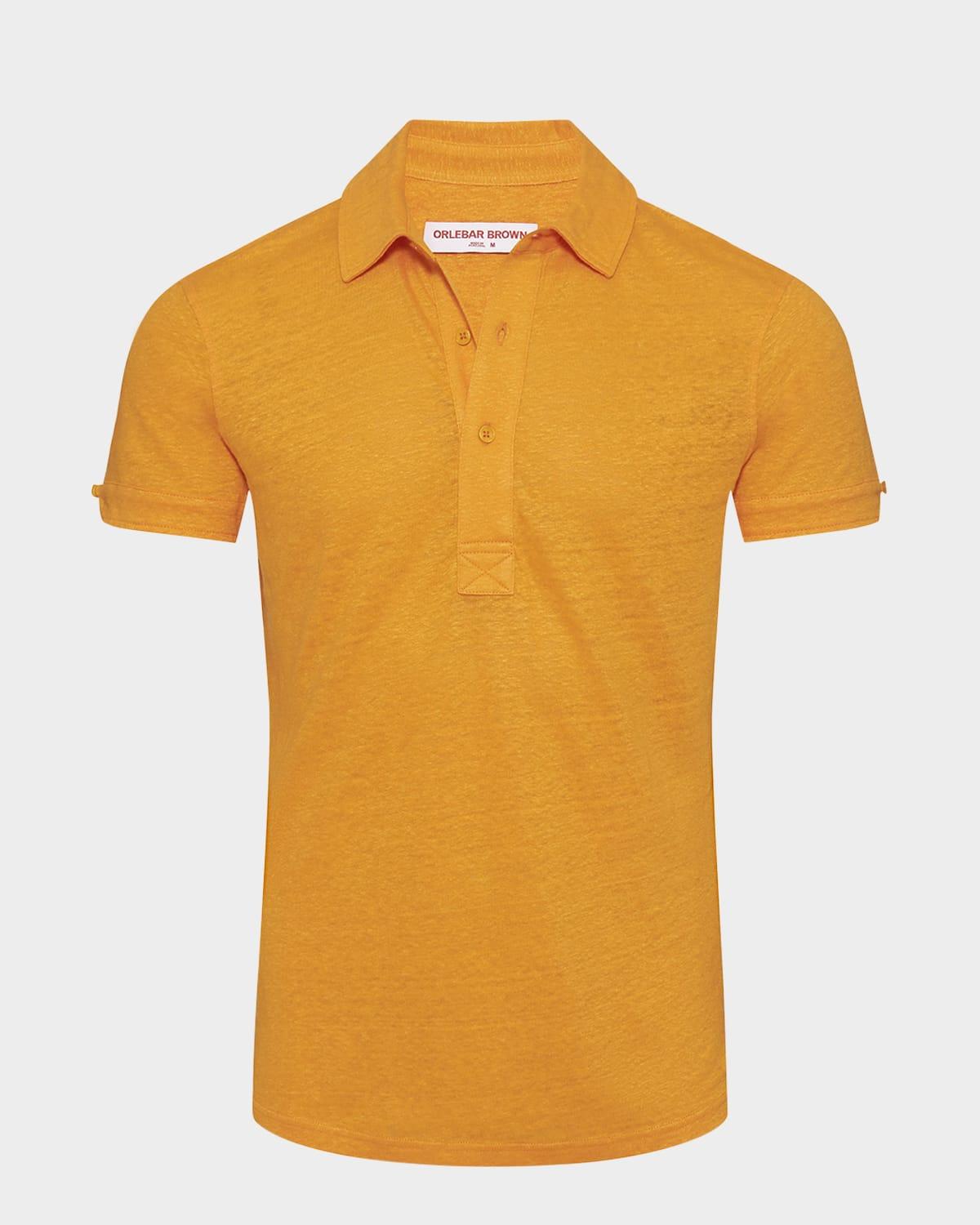 Mens Sebastian Short-Sleeve Linen Polo Shirt Product Image