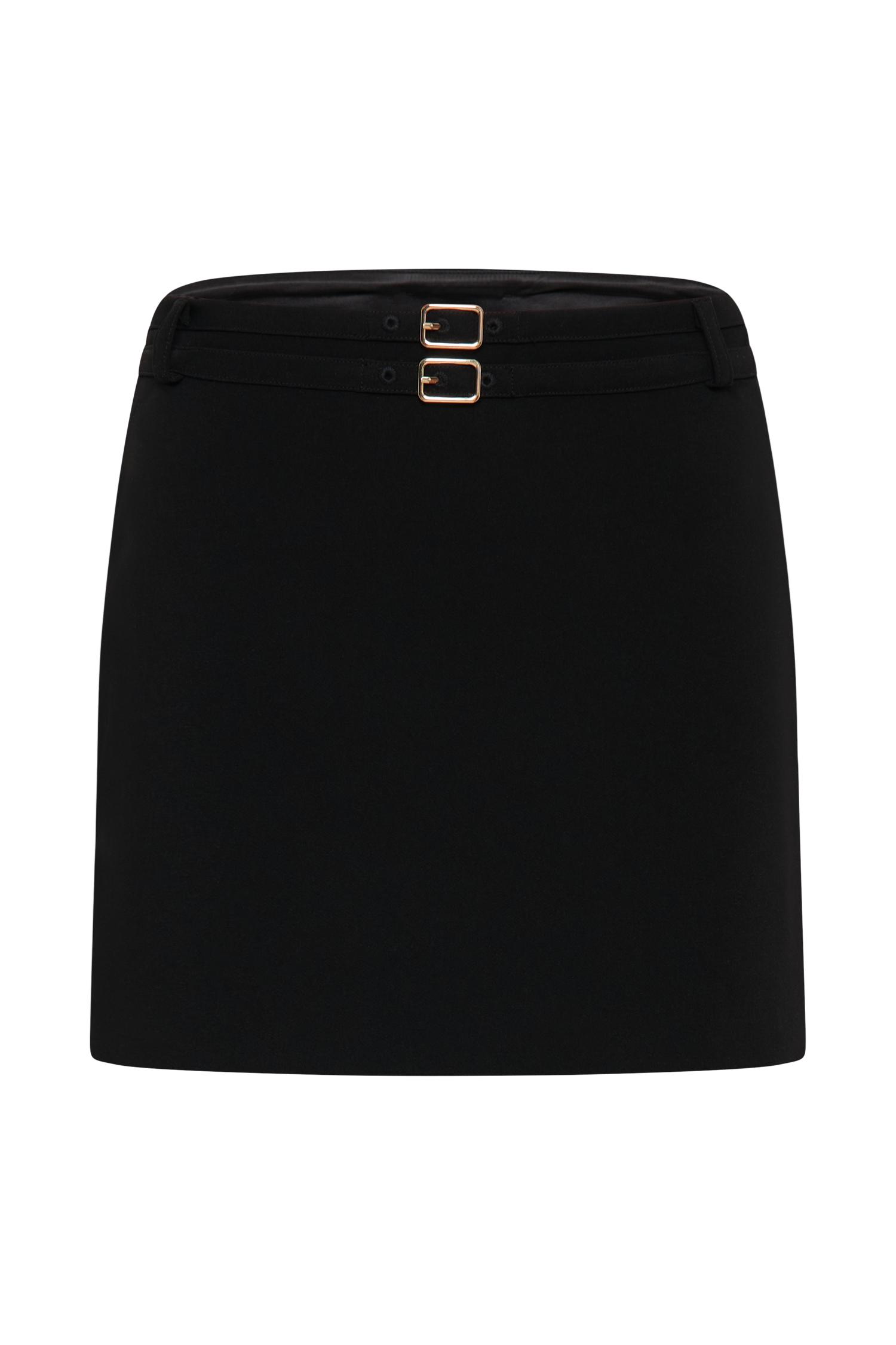 Letitia Suiting Mini Skirt With Buckle - Black Product Image