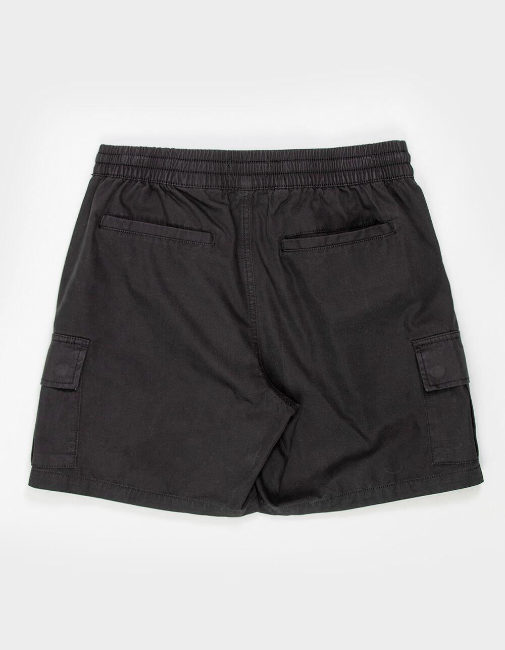 RSQ Mens Washed Pull On Cargo Shorts - BLACK Product Image