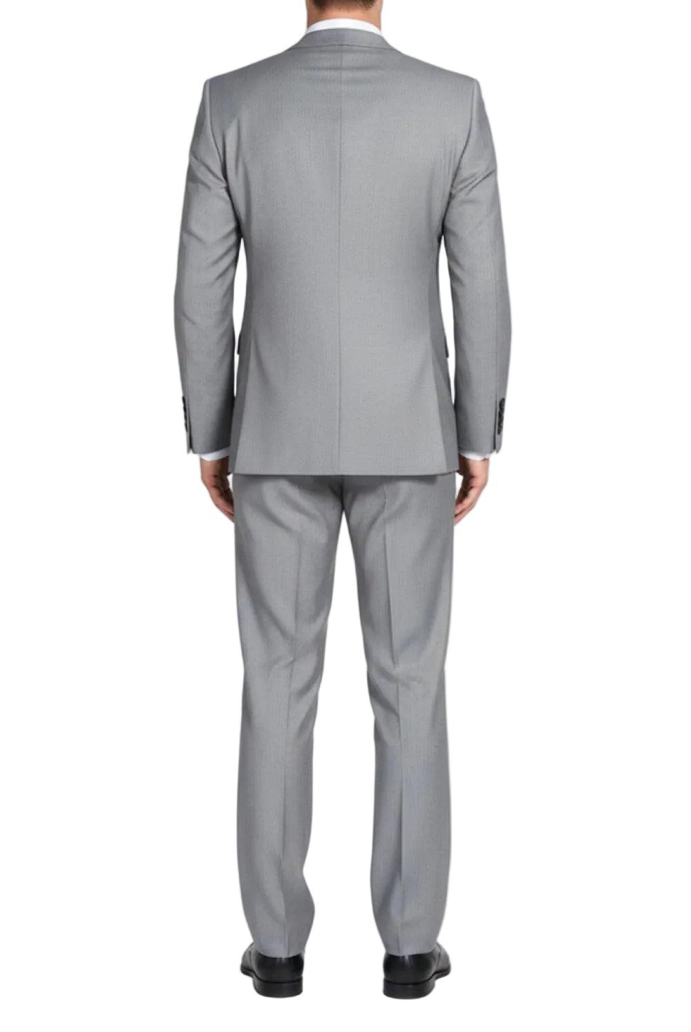 (36R, 36S, 38L, 48L, 54R) 100% Virgin Wool Regular Fit Light Gray Suit Product Image