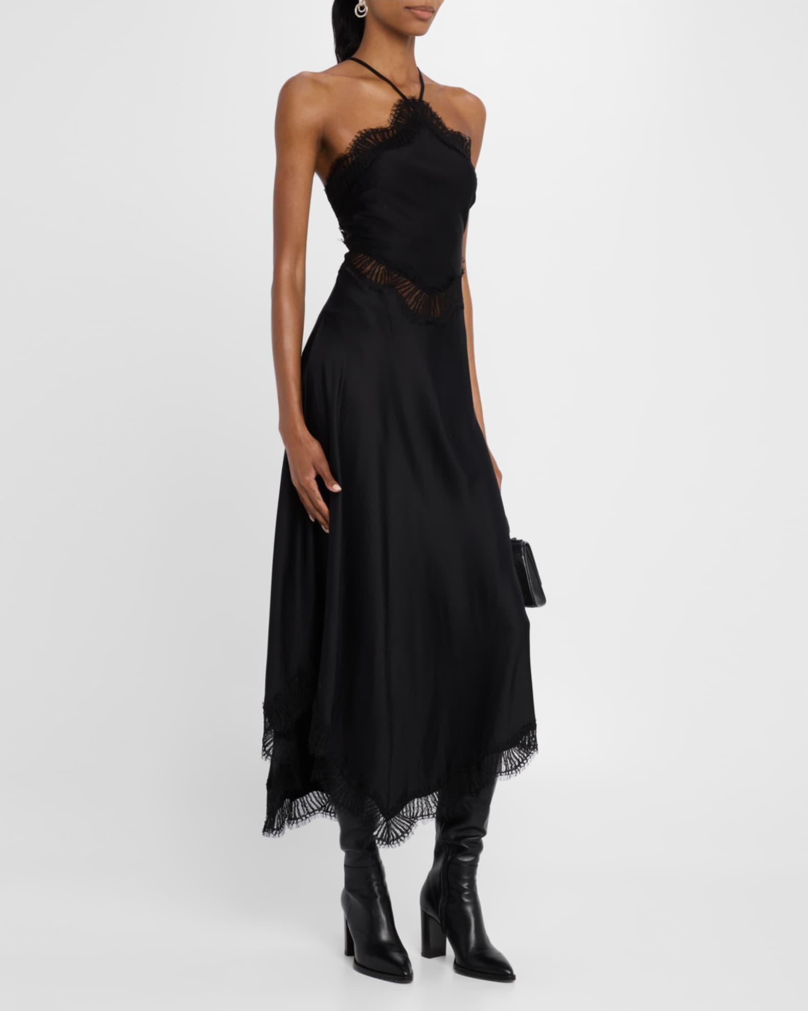 Lucia Lace Satin Halter Midi Dress  Product Image