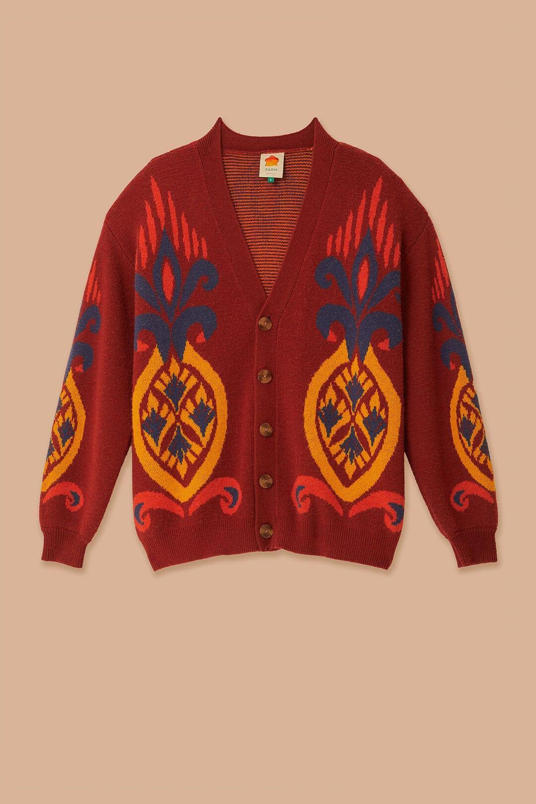 Red Pineapple Knit Cardigan Product Image