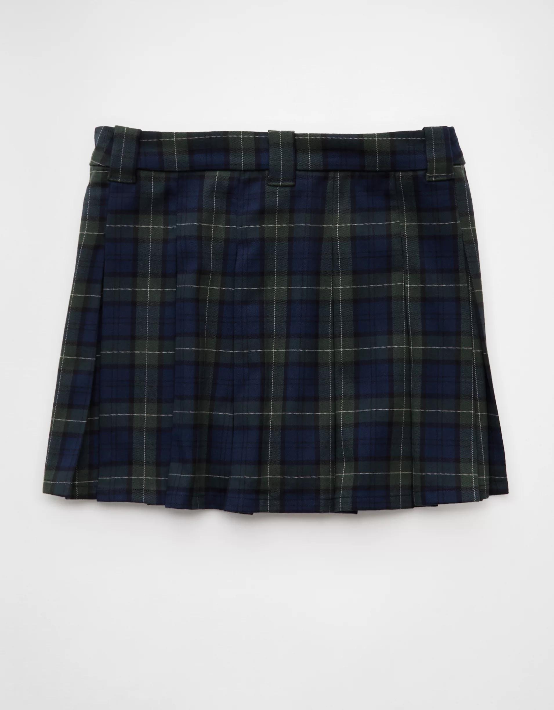 AE Mid-Rise Pleated Mini Skirt Product Image