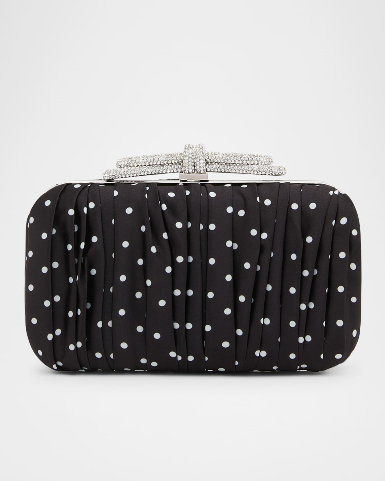 Double Bow Polka Dot Satin Clutch Bag Product Image