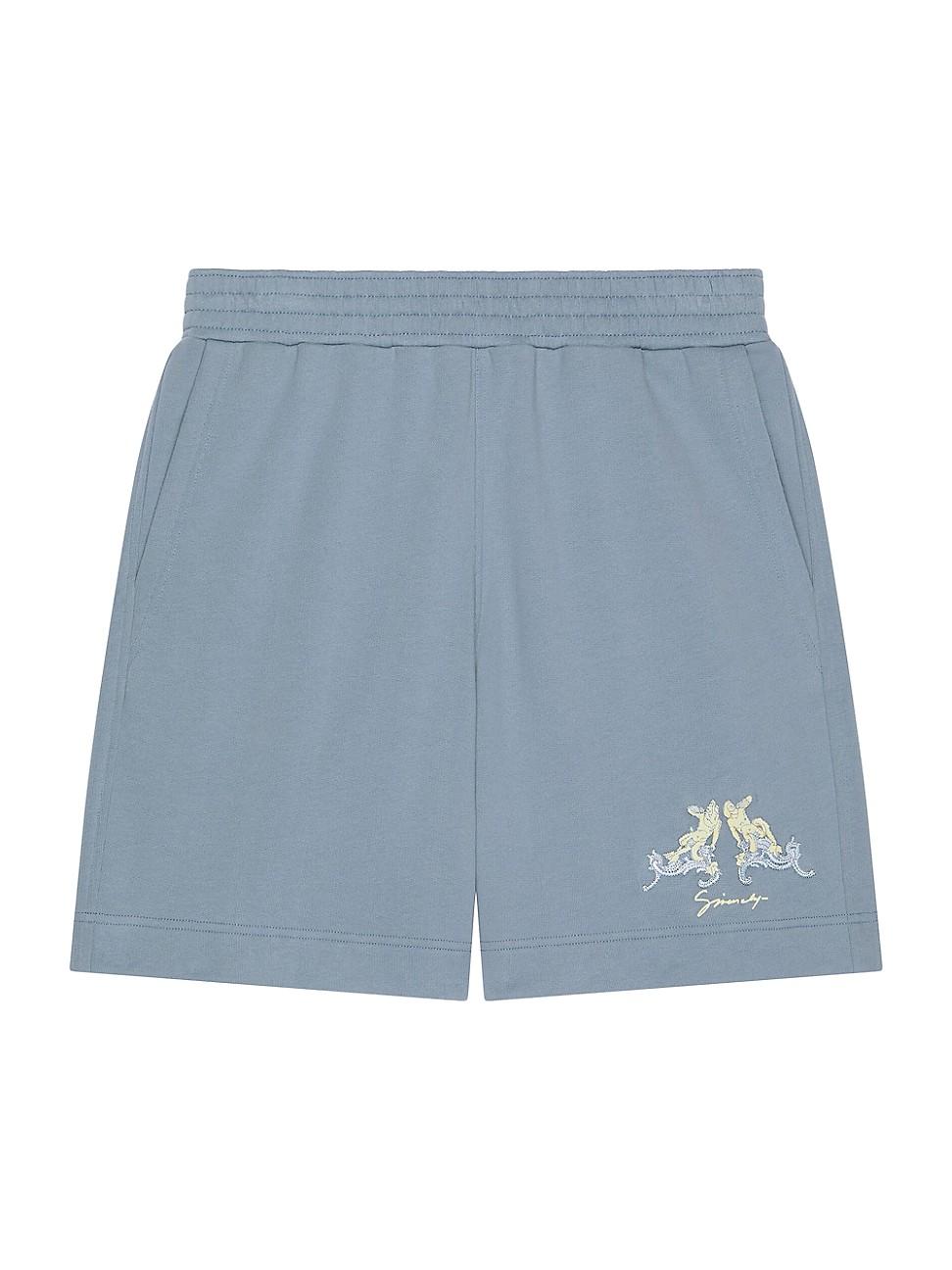 Mens Bermuda Shorts in Fleece with Hubert Objects Embroidery Product Image