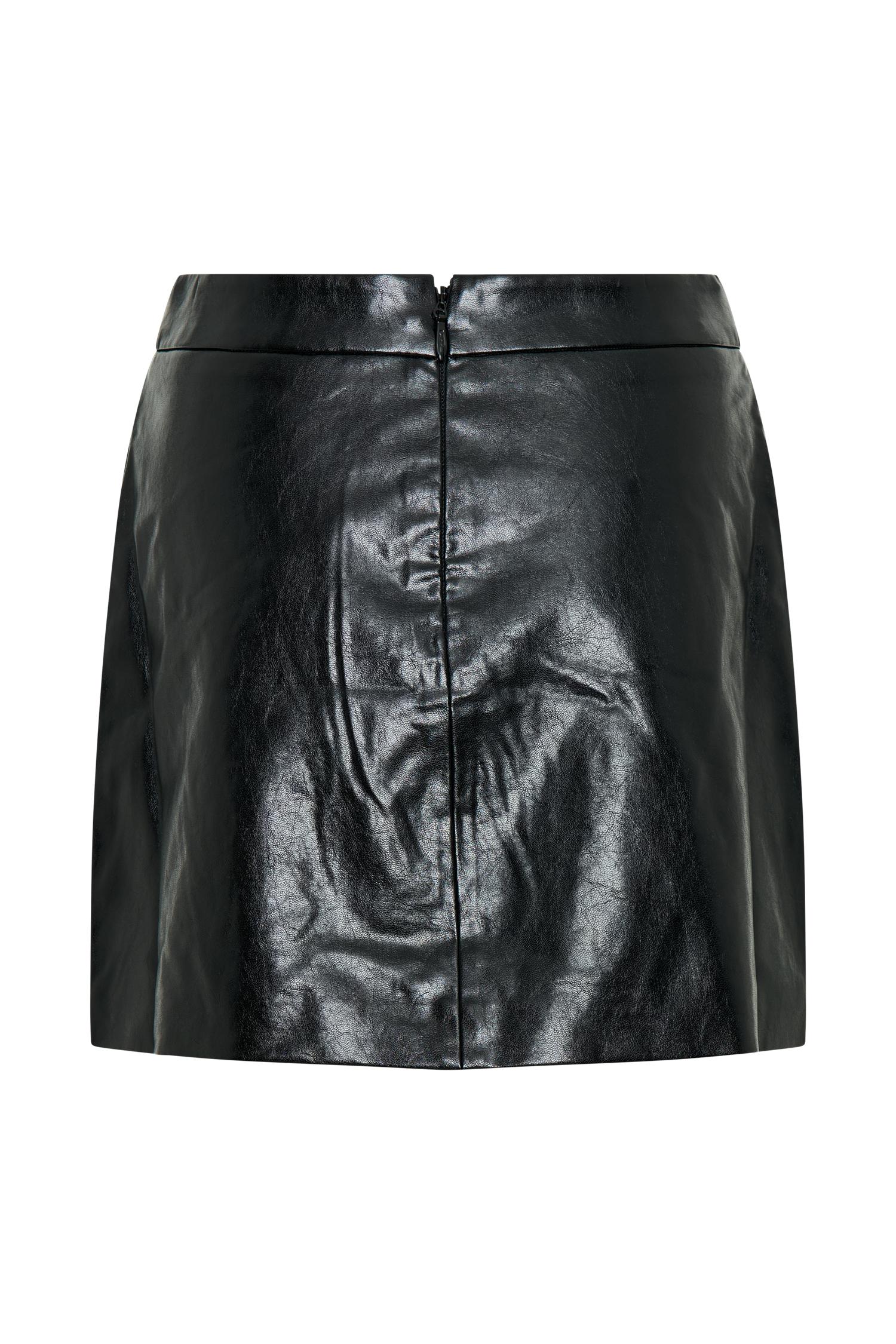 Coralia Faux Leather Bubble Mini Skirt - Black Product Image