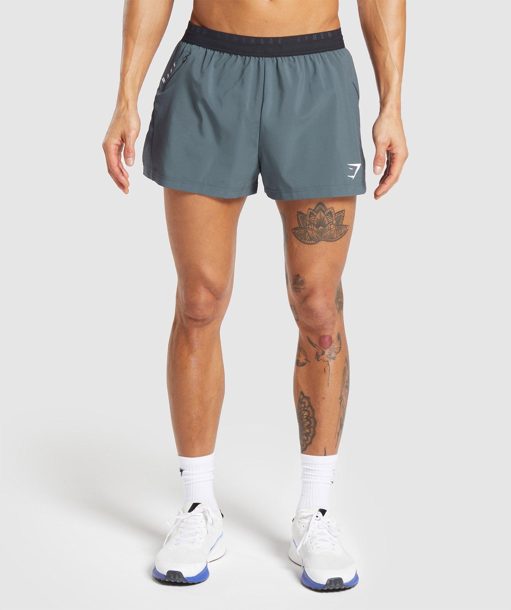 Gymshark Sport Run 3" Shorts - Titanium Blue Male Product Image