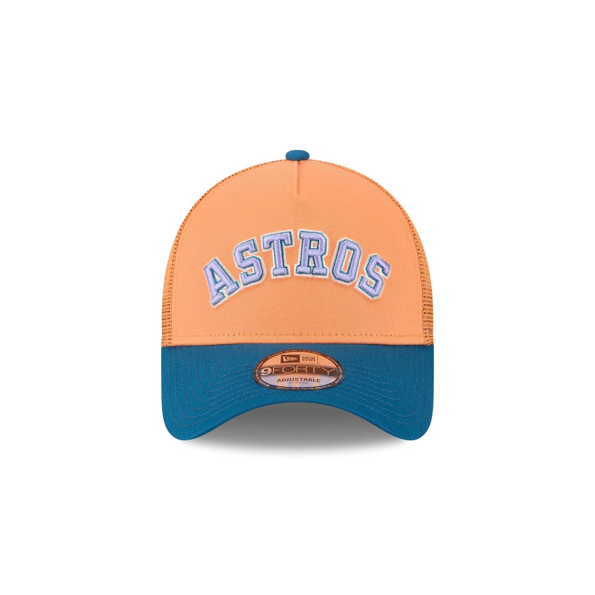 Brooklyn Nets Orange Glaze 9FORTY A-Frame Trucker Hat Male Product Image