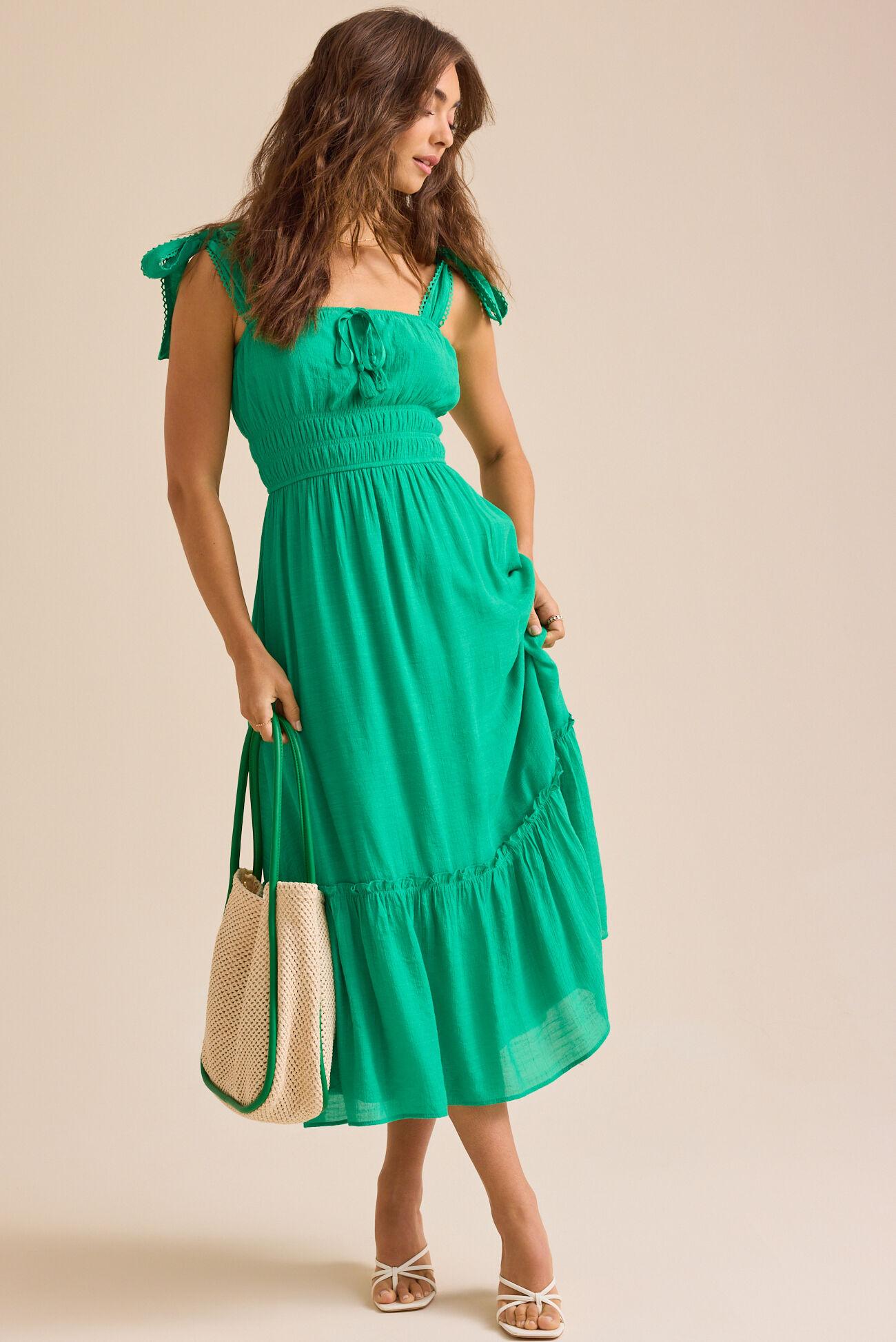 Jaida Tiered Midi Dress Product Image