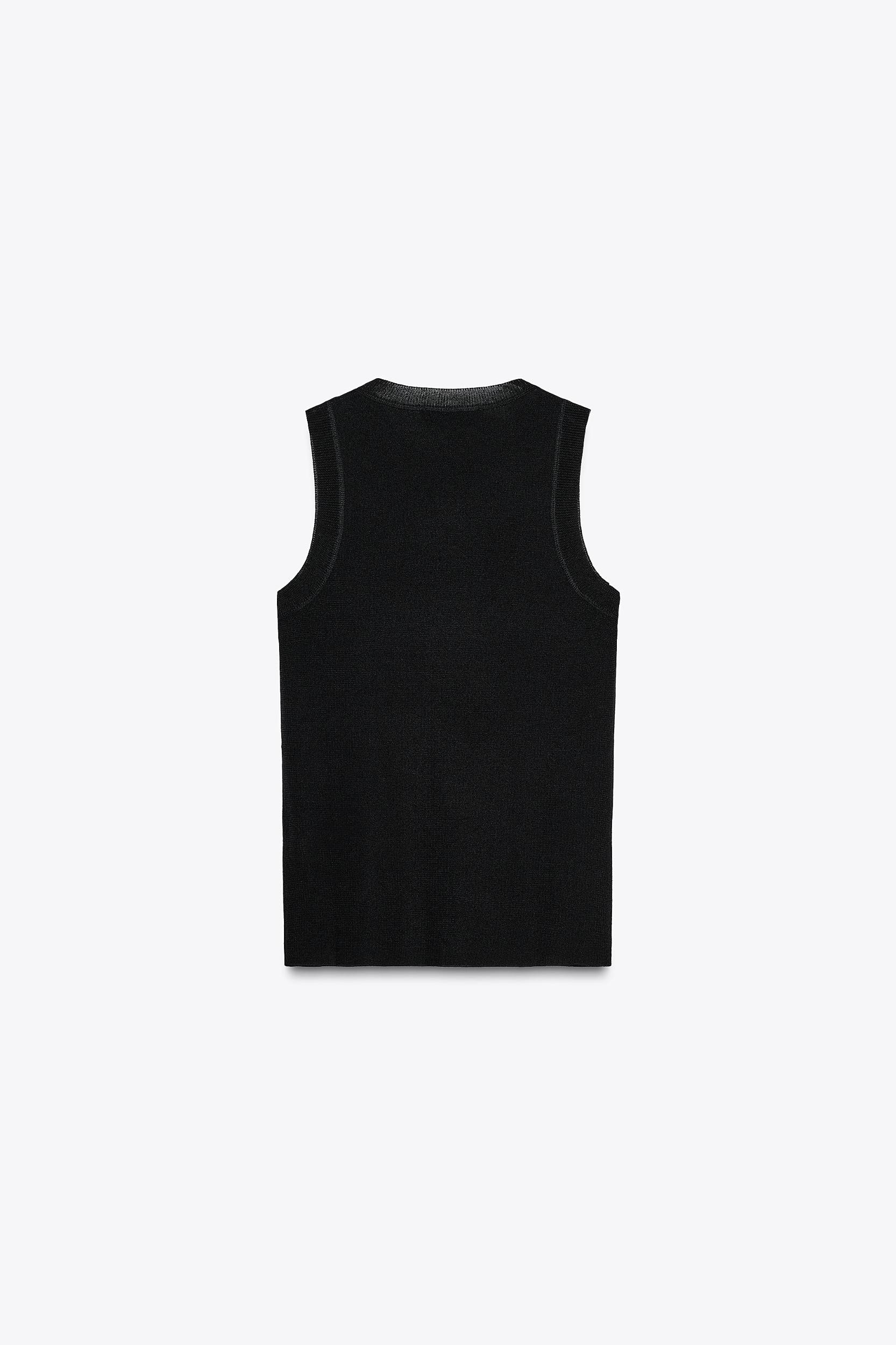SLEEVELESS BASIC KNIT TOP Product Image