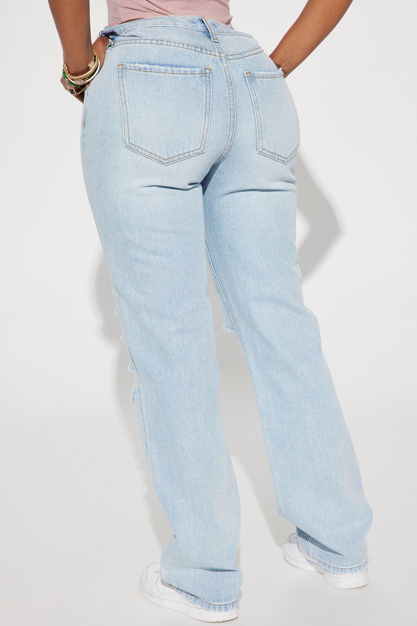 Only One Non Stretch Ripped Straight Leg Jean - Light Wash Product Image