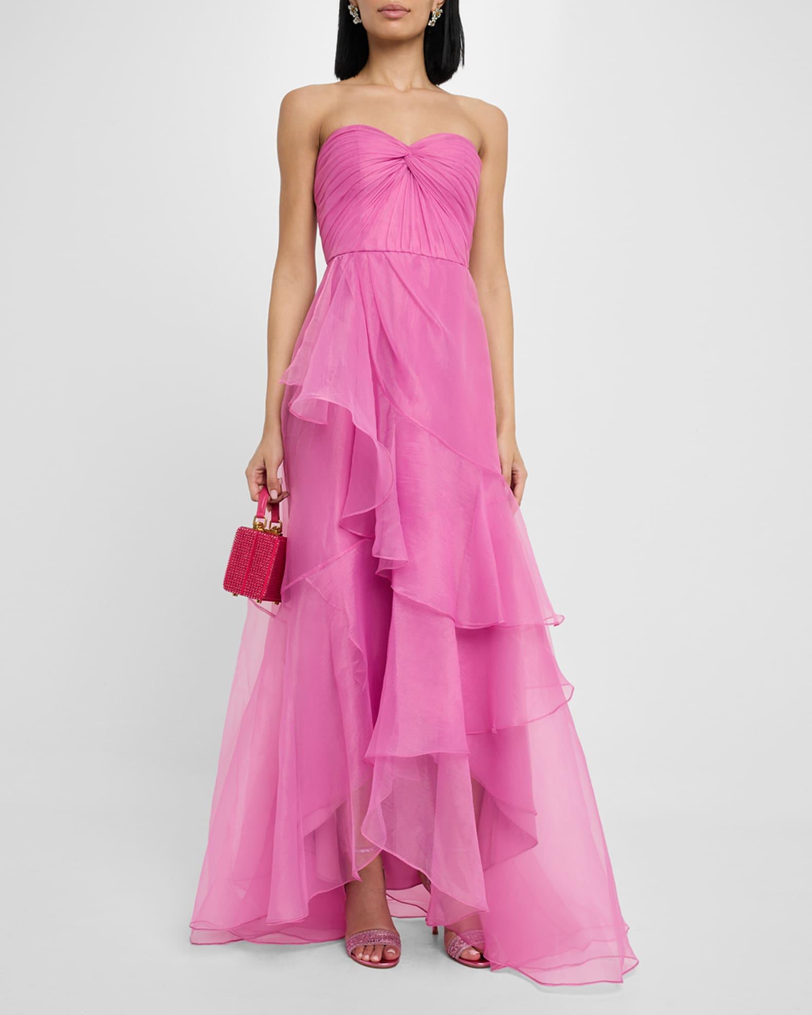 Nicki Strapless Ruffle Organza Gown Product Image