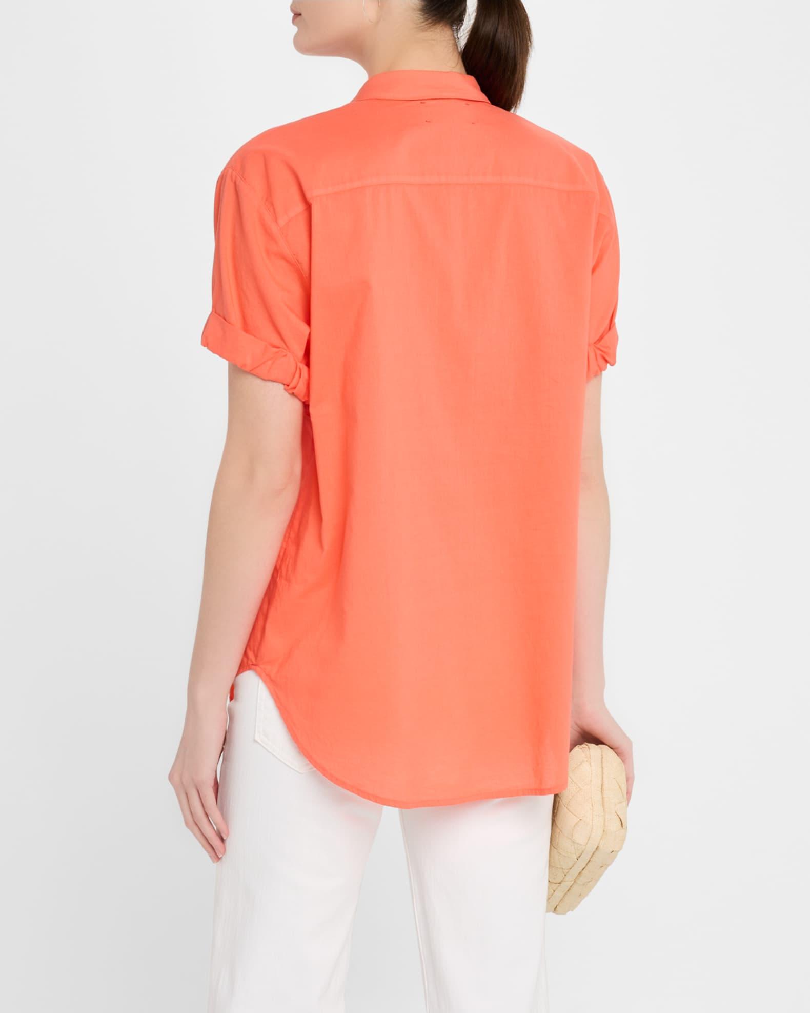 Channing Button-Down Rolled-Sleeve Cotton Top Product Image