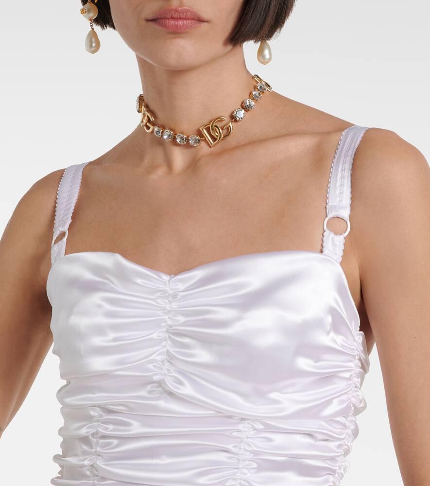 DOLCE & GABBANA Knee Length Dress Adjustable Straps In White Product Image