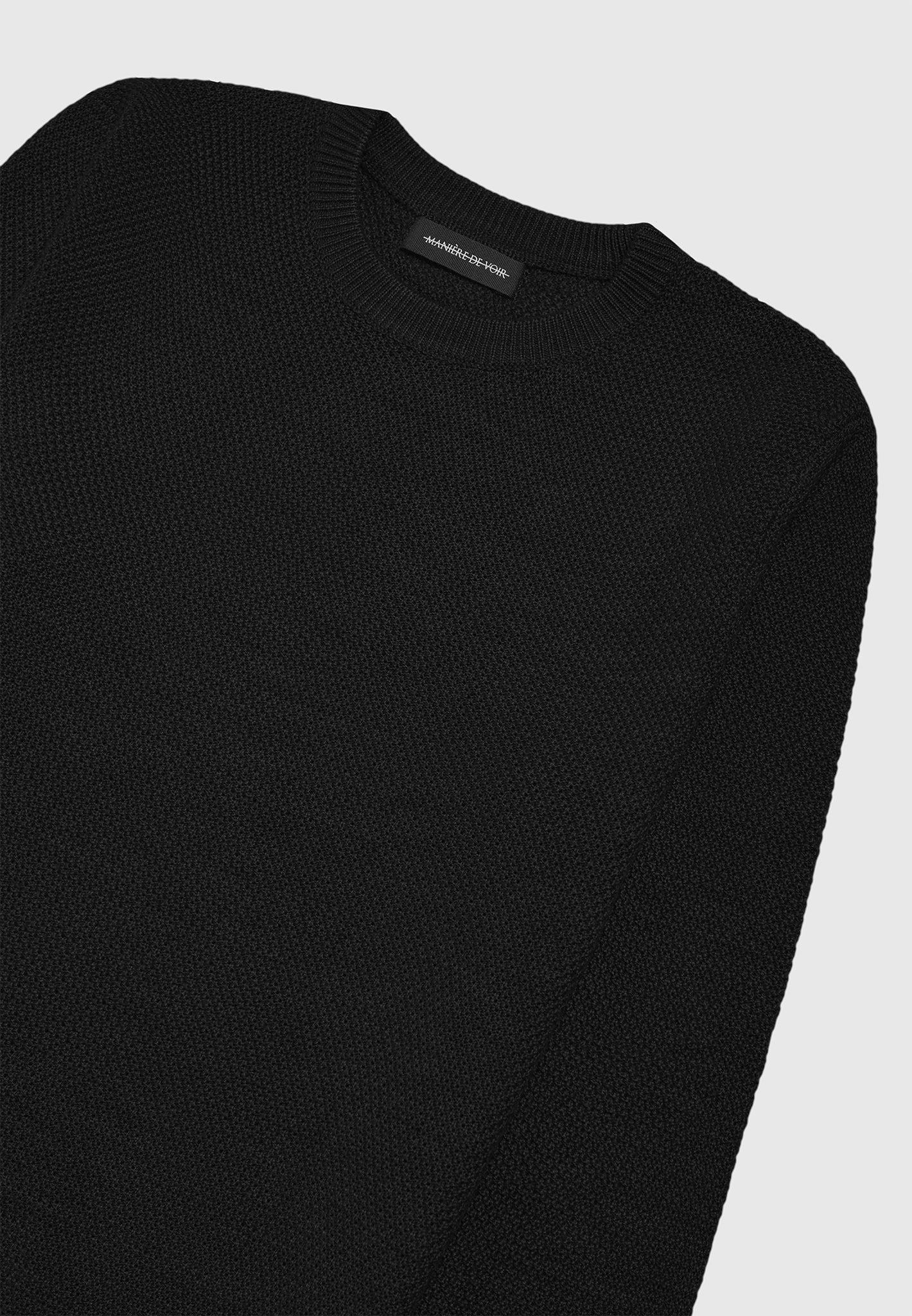 Gabin - Textured Wool Blend Jumper - Black Male Product Image