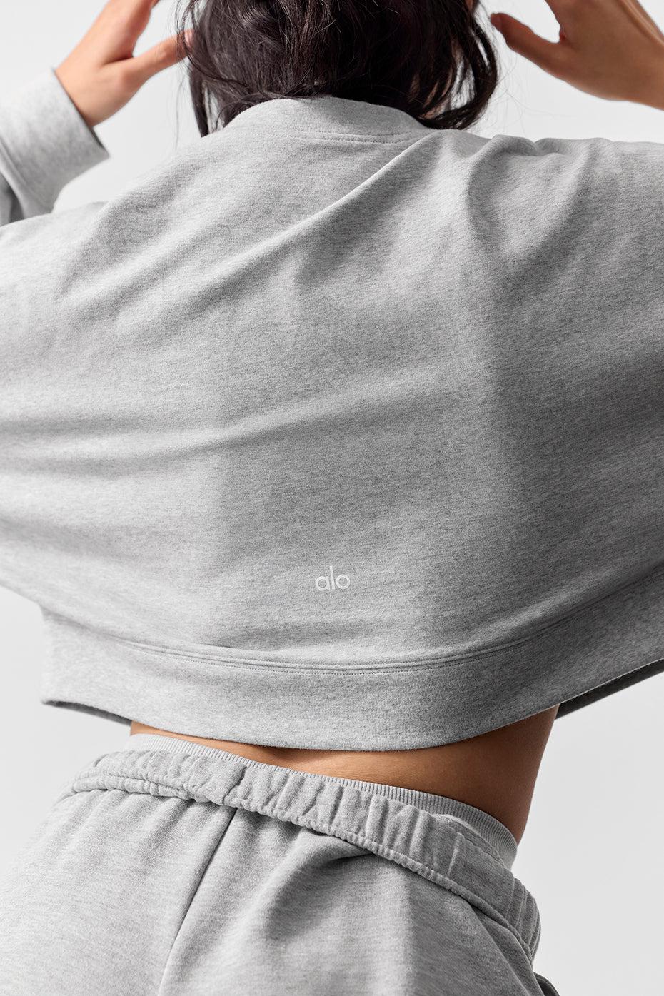 Cropped Sway Crew Neck Pullover - Athletic Heather Grey Female Product Image