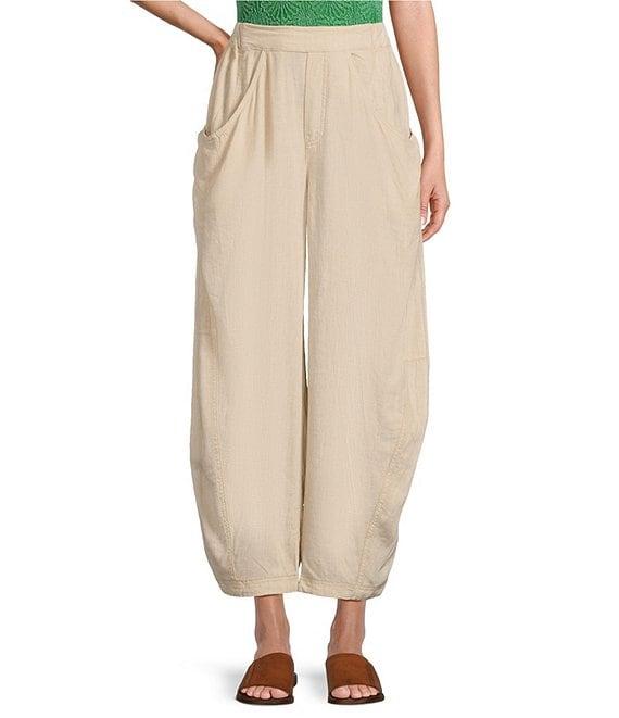 Free People High Road Pull On Barrel Mid Rise Linen Pants Product Image