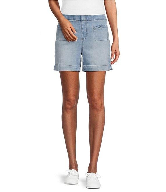 Westbound The High Rise Fit Pull-On Denim Shorts Product Image