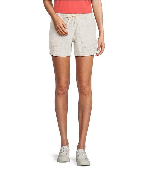 L.L.Bean Linen Mid-Rise Elastic Waistband Shorts Product Image